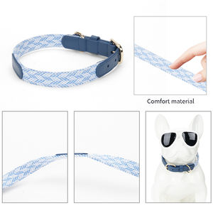 جديد رائج البيع جلد أزرق خليط طوق الكلب ومجموعة المقود - Product Image 3