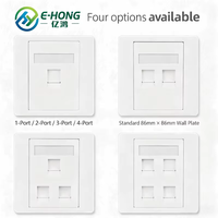 Plaque murale Keystone ABS ignifuge de type 86 à 4 ports, bord arrondi lisse, fixation murale à clipser pour connecteur Keystone RJ45/RJ11