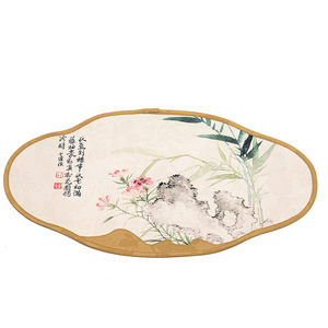 Tapis à thé de style chinois, tissu ovale, imperméable, isolation thermique, usage domestique, blanc - Product Image 5