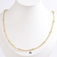 Collier en perles simple et élégant pour femmes en laiton plaqué or 14 carats de CM Jewelry Wholesale avec des perles espacées de manière irrégulière