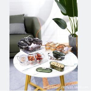 Bandeja de almacenamiento de acrílico para refrigerios con tapa, rectangular, 2-3 compartimentos, para uso doméstico, contenedor de alimentos, cesta para frutas GY-49 - Product Image 3