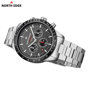 NORTH EDGE 2025 LONGWINGS Orologio da Uomo al Quarzo a Energia Solare con Cronometro Impermeabile 50M Interamente in Acciaio Inossidabile 316 Luminoso - Product Image 6
