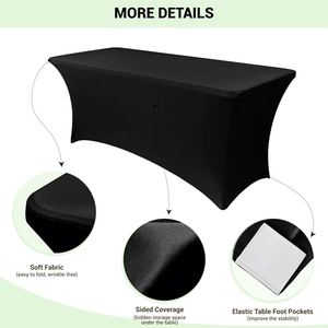 Manteles de Spandex para Mesa Rectangular de 6 pies, Cubierta Elástica Ajustable para Mesa, Cubierta de Poliéster para Mesa - Product Image 4