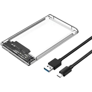 Portable SATA <strong>USB</strong> Type C 3.1 2.5 Inch HDD Enclosure Transparent Plastic External Case for Hard <strong>Disk</strong> Drive - Product Image 1