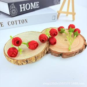 Fleurs artificielles Qiye, guirlande de boutons de rose en soie plastique, décoration de mariage, accessoires faits main pour épingles à cheveux DIY - Product Image 4