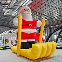 Décoration de Noël gonflable de 5 m en forme de train, rennes et pingouins, en tissu Oxford, pour extérieur, jardin, événements et fêtes