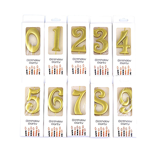 Grande bougie d'anniversaire numérique créative dorée en forme de boule, fournitures de décoration de gâteaux d'anniversaire, Noël, Nouvel An, Halloween, en cire de paraffine - Product Image 1