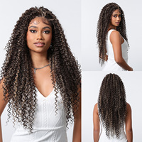 Perruques Lace Frontal 13x6 en Fibre Haute Température Résistante à la Chaleur, Petites Boucles Africaines Volumineuses, Densité 150% pour Femmes Noires