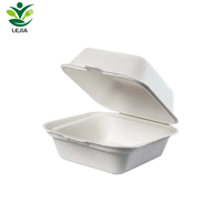 Boîte à lunch à emporter compostable personnalisée de 6.5 pouces biodégradable canne à sucre bagasse hamburger