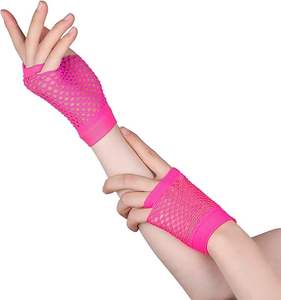 1980s Costume Accessories for Women Lace <strong>Headband</strong> Neon Earrings Fishnet Gloves for <strong>80s</strong> Retro Party Halloween - Product Image 3