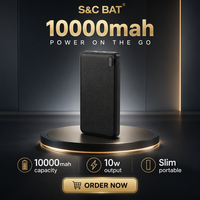 Batterie externe 10000 mAh à charge rapide 10W, finition mate élégante avec LED, pour usage quotidien et voyage, commande en gros