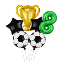 Vente flash : Ensemble de décoration de fête de football numérique vert de 32 pouces, kit de ballons en feuille pour l'anniversaire des garçons, Coupe du monde de football, adolescent