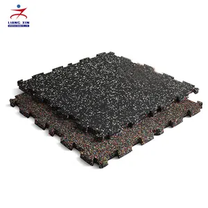 Elastic Weight Lifting Gym Rubber Flooring Tiles Gym Rubber Floor Mat With EPDM Granules