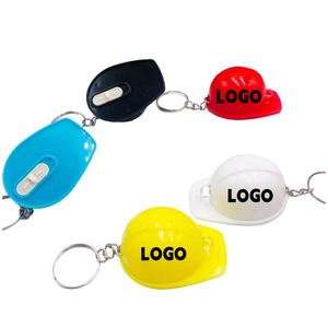 Custom Logo Mini LED Flashlight Keychains Mini Hard Hat Helmet <b>Key</b> <b>Chains</b> for Construction Gifts Supplies Decorations - Product Image 1