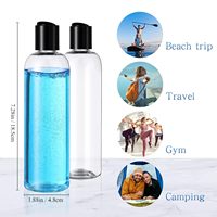 Botella de Plástico para Champú y Acondicionador para el Cabello de 100ml, 120ml, 200ml, 250ml, 500ml, Color Ámbar, Negro o Transparente, con Bomba Dosificadora y Tapa de Disco