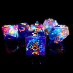 Sharp Edge Dnd – dés fait à la main, donjons et Dragons complets, pour jeux de rôle de Table, dés-elfe bleu - Product Image 5