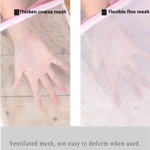 Portable Pink Reusable Polyester Fine Net Laundry Bag Woman Bra Clothes Organizer Washing Machines Travel Shoes Dirty <b>Basket</b> - Product Image 5