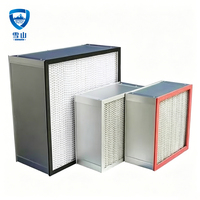 Filter HEPA Lipat Dalam Kustom Pabrik dengan Pemisah Aluminium Tipe Kotak H13 H14 untuk AHU