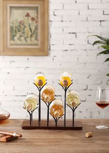 Estante para vino de alambre para Bar, soporte para botellas múltiples, estante para vino para restaurante, estante para vino de madera para Bar - Product Image 3