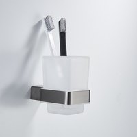 Porte-papier toilette mural WEIHAO gris anthracite en acier inoxydable avec butée de fixation