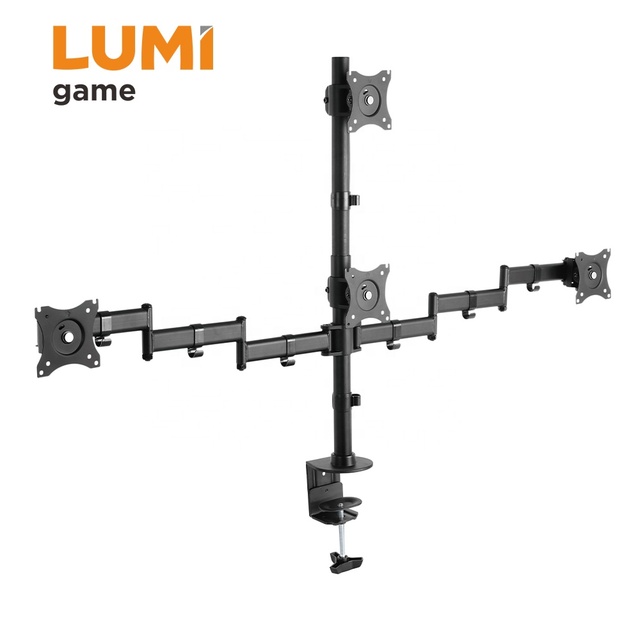 LDT07-C046 Economy Steel LCD VESA Dual Monitor Arm Stand Desk Mount for 4 Monitors