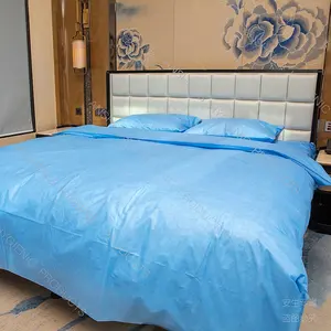 Travel Hotel Wholesale Disposable White Nonwoven Bedsheet Bedding Set Bed Sheet Set 4pcs
