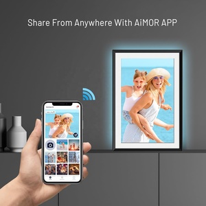 10.1 inch đầy màu sắc LED ánh sáng khung ảnh kỹ thuật số với wifi Acrylic 32 gam Bộ nhớ tải lên hình ảnh & video thông qua aimor ứng dụng - Product Image 5