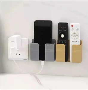 2025 gratuit poinçon tenture murale en plastique télécommande boîte de rangement <span class=keywords><strong>TV</strong></span> support pour téléphone portable pour chambre support maison support pour téléphone portable - Product Image 4