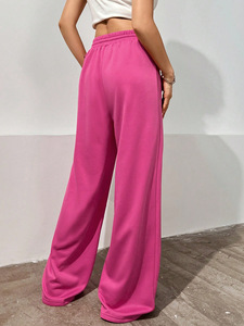 Pantalon décontracté ample à jambe droite pour femme 2026, taille haute, style sport, coupe longue - Product Image 2