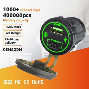 Venta al por mayor a prueba de agua 66W 12V 24V USB C + Tipo-C Enchufe de carga súper rápida Coche Múltiples cargadores de autobús 12V Adaptador de cargador de coche - Product Image 1