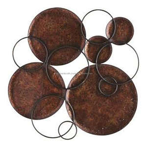 ตกแต่งบ้านผนังศิลปะจานโลหะที่มีการออกแบบปอกระเจาเนื้อทอสำหรับตกแต่งบ้าน - Product Image 2