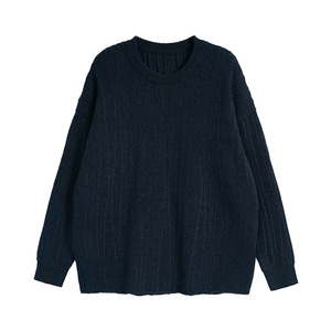 Oem Moda Chunky Malhas Masculinas Jumper Padrões Personalizados Logo Homens Inverno Tripulação Pescoço Oversize Pullover <span class=keywords><strong>Fuzzy</strong></span> Mohair Camisola De Malha - Product Image 3