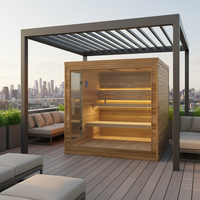 Ruang Sauna Luar Ruangan Modern Elektrik Terintegrasi yang Kokoh dengan Rangka Anti-Goyang untuk Operasi Luar Ruangan yang Stabil Jangka Panjang