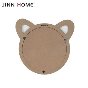 Espejo de Pared de Madera Natural con Diseño de Gato de Dibujos Animados, Arte Moderno de Acrílico, Seguro para Niños, Incluye Ganchos, para Dormitorio o Guardería - Product Image 4