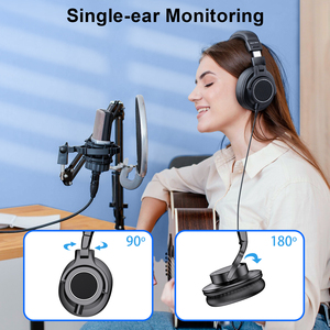 Auriculares con Cable DH81 de 3.5mm y 6.35mm, Auriculares Profesionales de Estudio para DJ, Audio, Grabación en Ordenador, Podcast y Teclado - Product Image 3