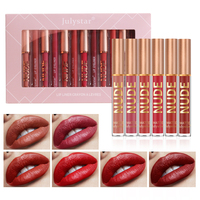 Julystar Maquillage Professionnel Facile à Appliquer Longue Tenue Imperméable Non Collant Fini Mat Hydratant Crayon Contour des Lèvres et Gloss à Lèvres