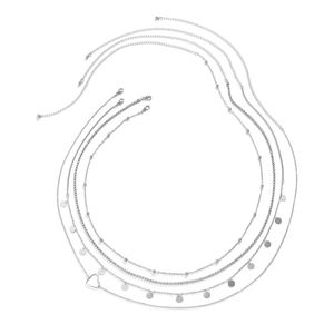 Catena 4 pz/set con strass lucido placcato oro argento calunnia in vita per donne ragazze gioielli per il corpo - Product Image 3