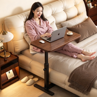 Table pliante mobile réglable en hauteur, bureau d'ordinateur, bureau d'écriture, table de chevet pour chambre à coucher, table de nuit simple, bureau de travail