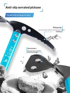 Hacha de Hielo Multifuncional Camnal para Escalada en Hielo y Romper Hielo, <span class=keywords><strong>Piolet</strong></span> Grande y <span class=keywords><strong>Piolet</strong></span> de Senderismo con Pequeña Azada - Product Image 3