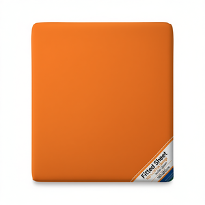 Sábana Ajustable 100% Algodón Naranja Italiana Queen 160x200cm - Product Image 3