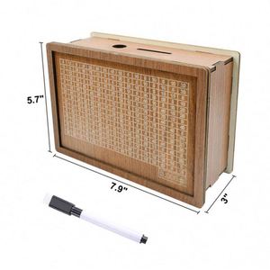 กระปุกออมสินไม้ 5 ช่อง แบบกำหนดเองได้ สำหรับผู้ใหญ่และเด็ก พร้อมเป้าหมายการออมและตัวเลข กล่องเก็บเงินพร้อมตัวนับ ดีไซน์ทันสมัย - Product Image 4