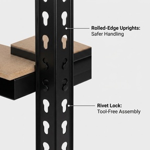 <span class=keywords><strong>Étagère</strong></span>s métalliques robustes sans boulons, rayonnages utilitaires à rivets perforés, <span class=keywords><strong>étagère</strong></span>s de rangement robustes - Product Image 2