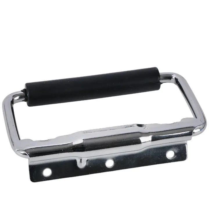 LS504-1 Factory Diretamente Tool Case Performing Arts Box preto Iron Metal Spring Load Handle com manga de borracha