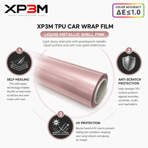 ฟิล์มหุ้มรถยนต์ XP3M สีชมพูเมทัลลิกเหลว เงาแบบเมทัลลิก TPU สี PPF หนา 7.5 มิล ซ่อมแซมตัวเองได้ ป้องกันรอยขีดข่วน ป้องกันการเหลือง - Product Image 2