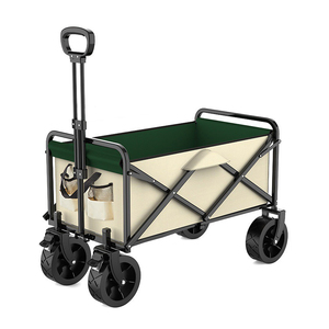 E-RIKE Custom Adjustable Handle Foldable <strong>Wagon</strong> Camping Cart Garden Folding Collapsible <strong>Beach</strong> <strong>Wagon</strong> With Wide Wheels - Product Image 1