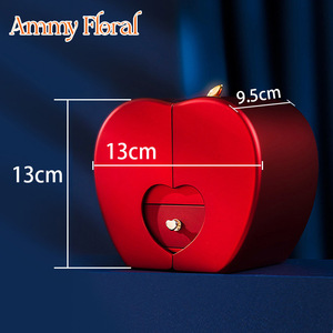 กล่องของขวัญเครื่องประดับ AM-SPB35 Ammy คุณภาพสูง ตกแต่งด้วยดอกไม้สีแดงรูปแอปเปิ้ล สำหรับตกแต่งงานแต่งงานและคริสต์มาส - Product Image 6