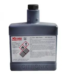 Citronix 302-1014-003 MEK Sicherheit UV-lesbare Tinte 0,75 L für ci3200/ci3300/ci3500/ci3650 SERIES kontinuierlicher Tintenstrahldrucker