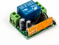 Transmisor de Interruptor de Control Remoto RF Inalámbrico de 1 Canal con Módulo Receptor y Relé LED DC12V 10A de 433mhz con Función de Aprendizaje de Código