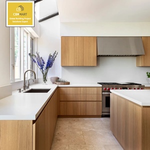 CBMmart Cuisine complète de luxe avec plan de travail en marbre, armoires en contreplaqué de haute qualité, fermeture amortie et plateau en quartz - Product Image 3