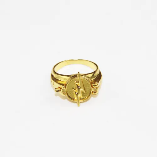 Fashion Jewelry Gold Charm Justice League Superman Dwyane Ring Lightning Flash Ring For Men Women